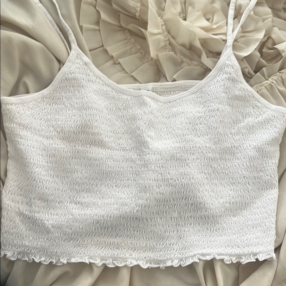 White cropped tank top
